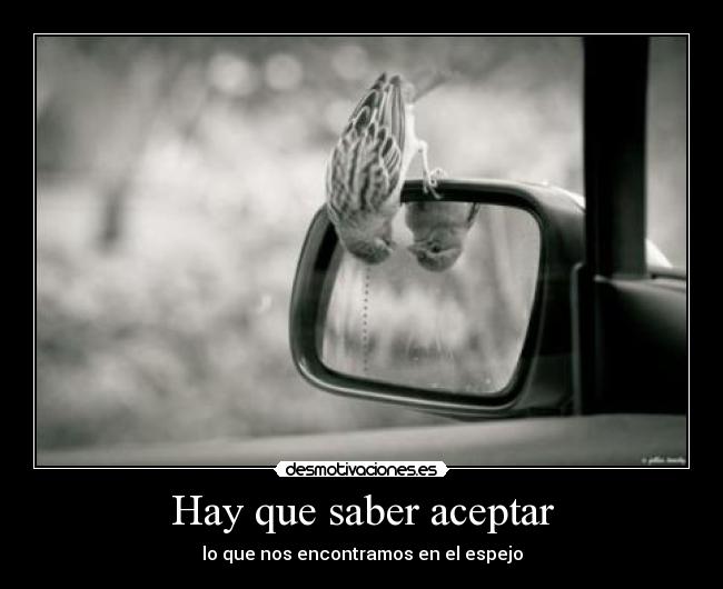 Hay que saber aceptar - lo que nos encontramos en el espejo