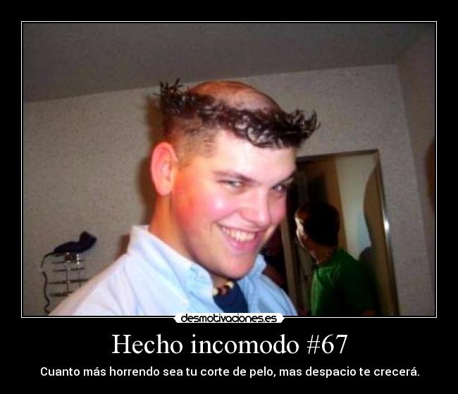 Hecho incomodo #67 - Cuanto más horrendo sea tu corte de pelo, mas despacio te crecerá.