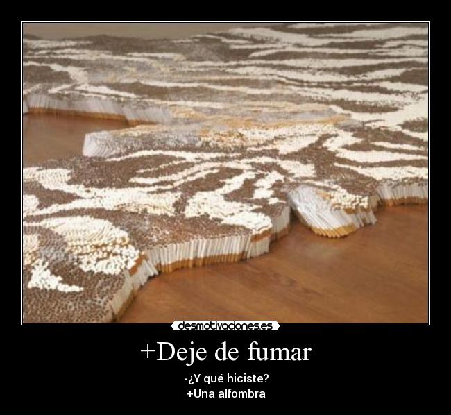 +Deje de fumar - -¿Y qué hiciste?
+Una alfombra