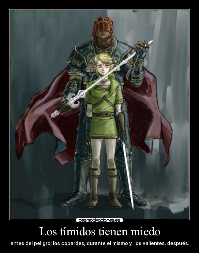 carteles miedo link lobo the legend zelda ganondorf miedo valientes timidos cobardes desmotivaciones