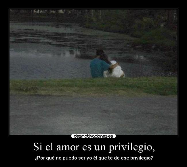 Si el amor es un privilegio, - ¿Por qué no puedo ser yo él que te de ese privilegio?