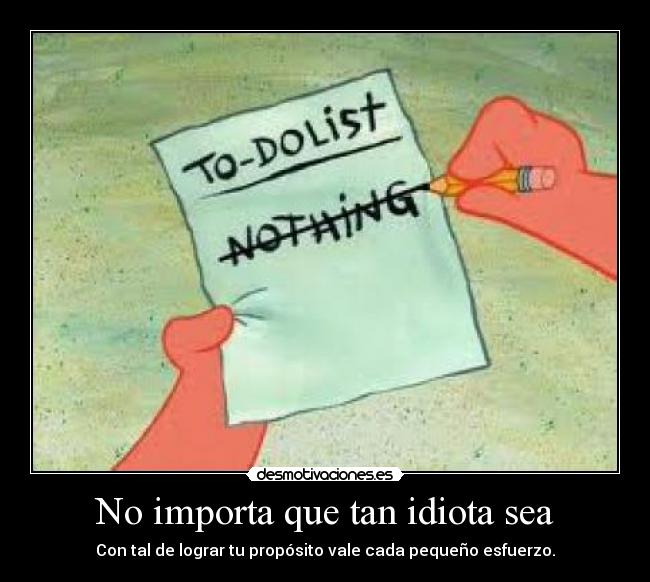 No importa que tan idiota sea -