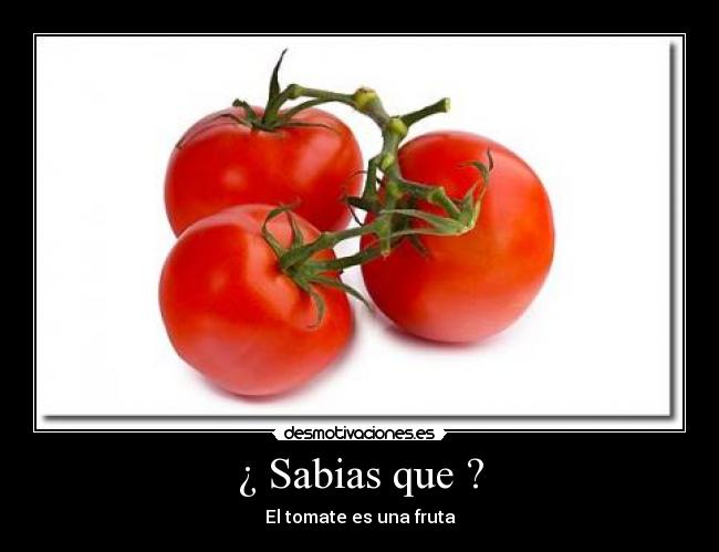 ¿ Sabias que ? - El tomate es una fruta