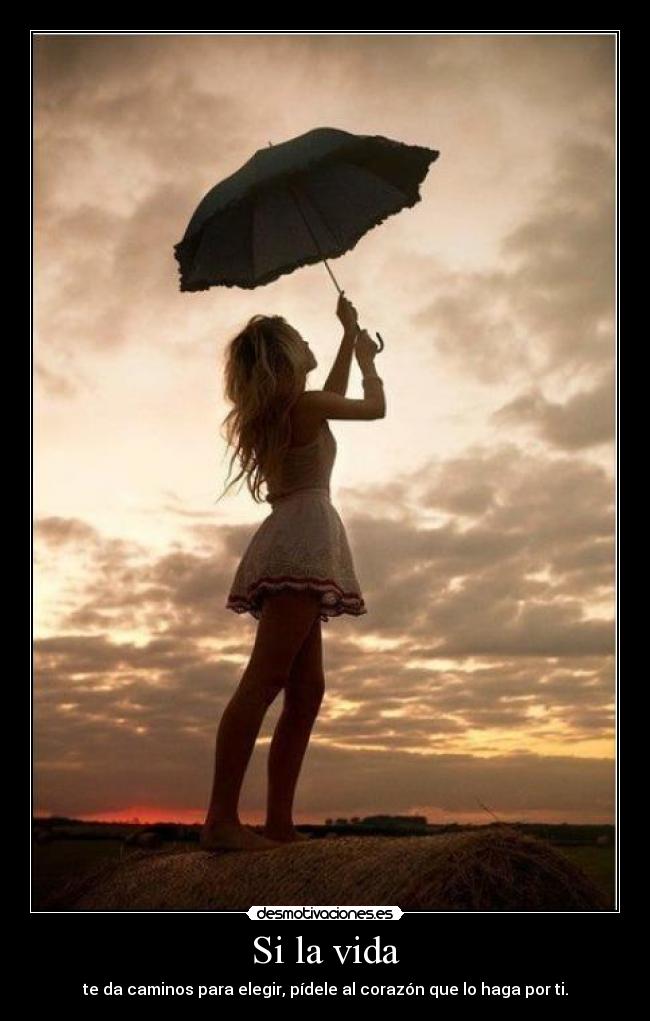 Si la vida - te da caminos para elegir, pídele al corazón que lo haga por ti.