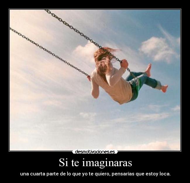 Si te imaginaras - una cuarta parte de lo que yo te quiero, pensarías que estoy loca.