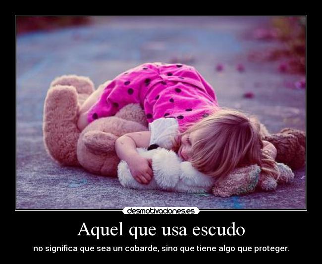 Aquel que usa escudo - no significa que sea un cobarde, sino que tiene algo que proteger.