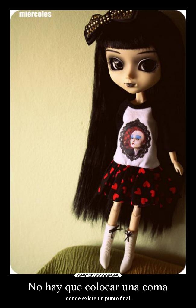 No hay que colocar una coma - donde existe un punto final.