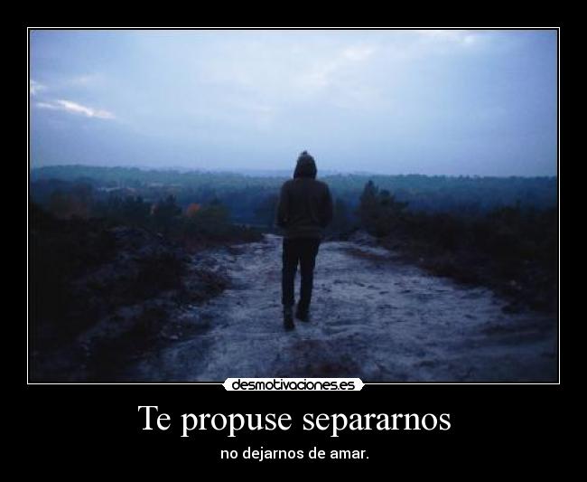 Te propuse separarnos - no dejarnos de amar.