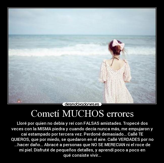 Cometí MUCHOS errores -
