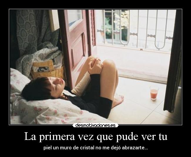 La primera vez que pude ver tu - piel un muro de cristal no me dejó abrazarte...