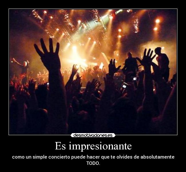 Es impresionante - como un simple concierto puede hacer que te olvides de absolutamente TODO.