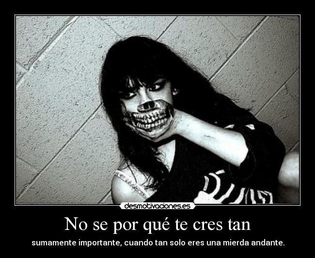 No se por qué te cres tan -