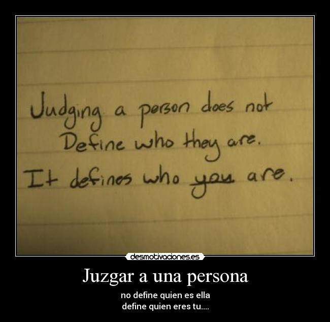 Juzgar a una persona - 