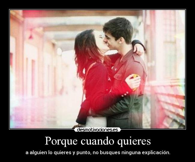 Porque cuando quieres - a alguien lo quieres y punto, no busques ninguna explicación.