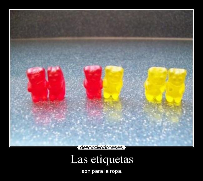 Las etiquetas - son para la ropa.