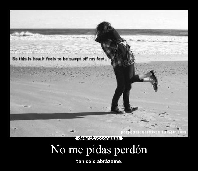 No me pidas perdón - tan solo abrázame.