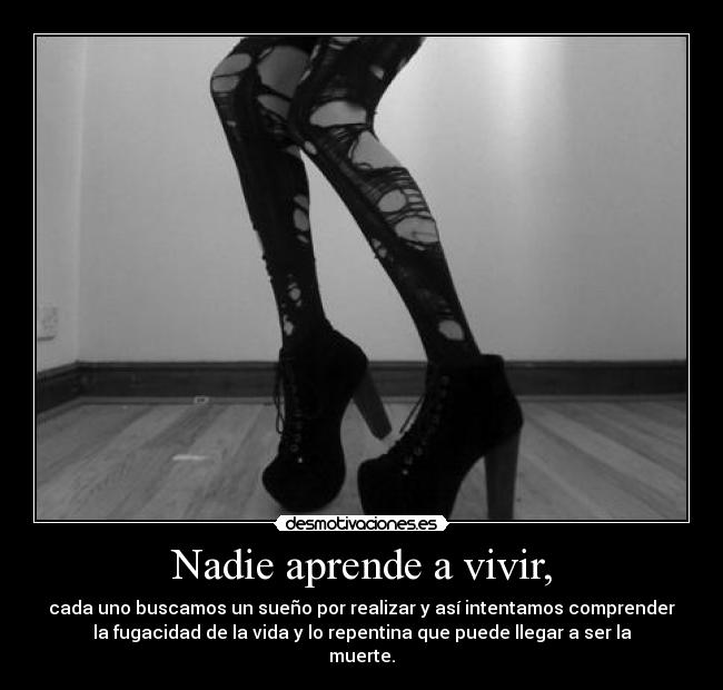 Nadie aprende a vivir, - 