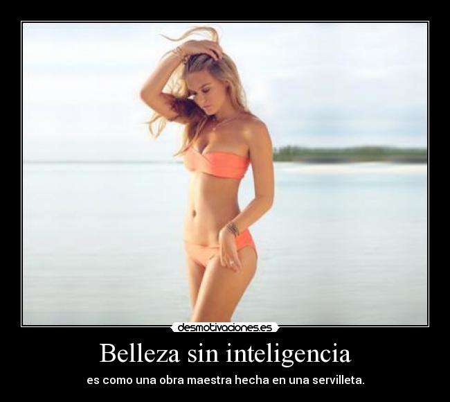 Belleza sin inteligencia - es como una obra maestra hecha en una servilleta.