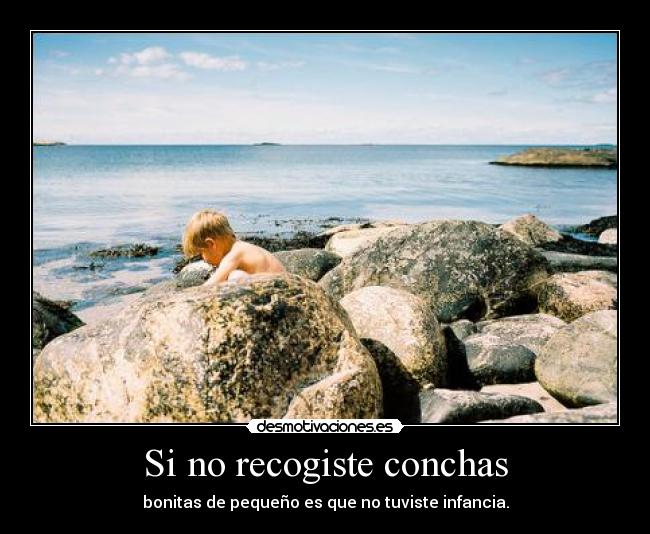 Si no recogiste conchas - bonitas de pequeño es que no tuviste infancia.