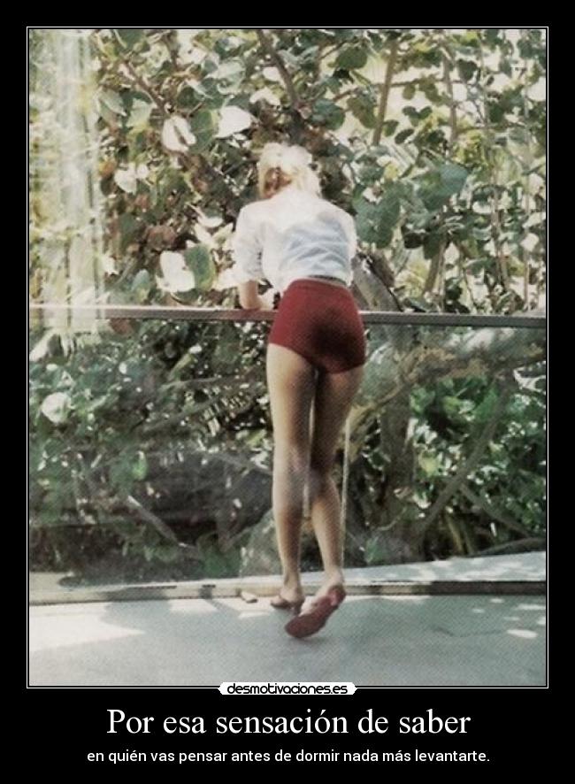 Por esa sensación de saber -