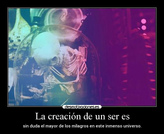 La creación de un ser es - 