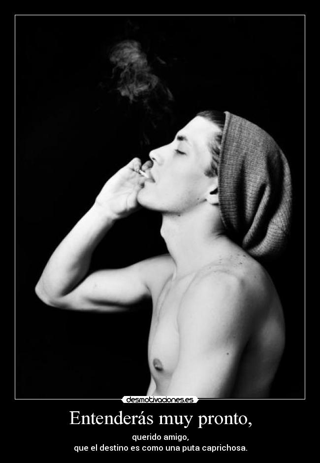Entenderás muy pronto, - querido amigo,
que el destino es como una puta caprichosa.