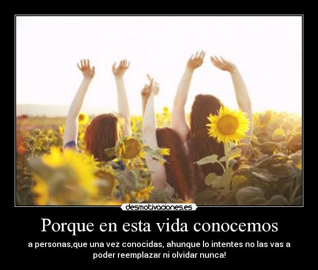 Porque en esta vida conocemos - 