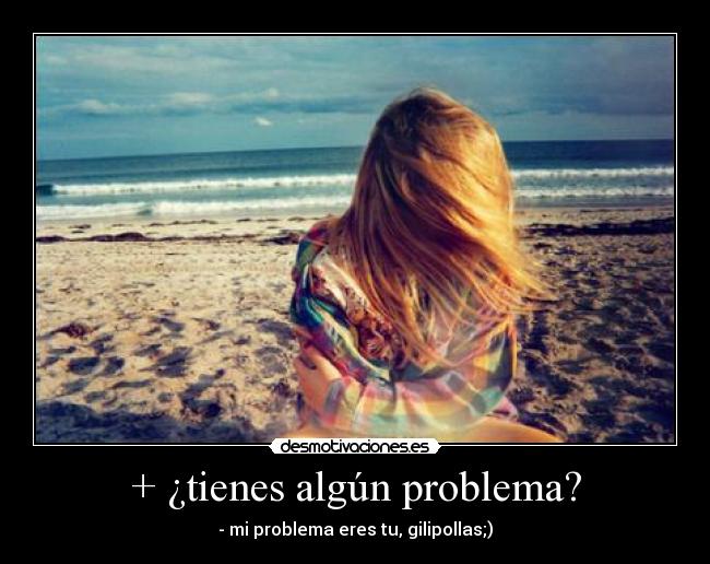 + ¿tienes algún problema? - - mi problema eres tu, gilipollas;)