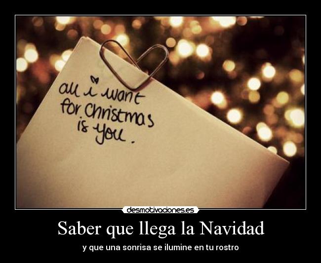 Saber que llega la Navidad -