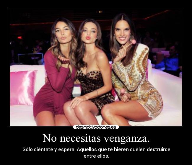 No necesitas venganza. -