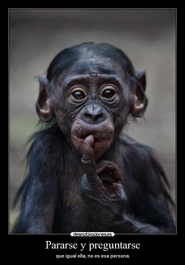 Pararse y preguntarse - que igual ella, no es esa persona.
