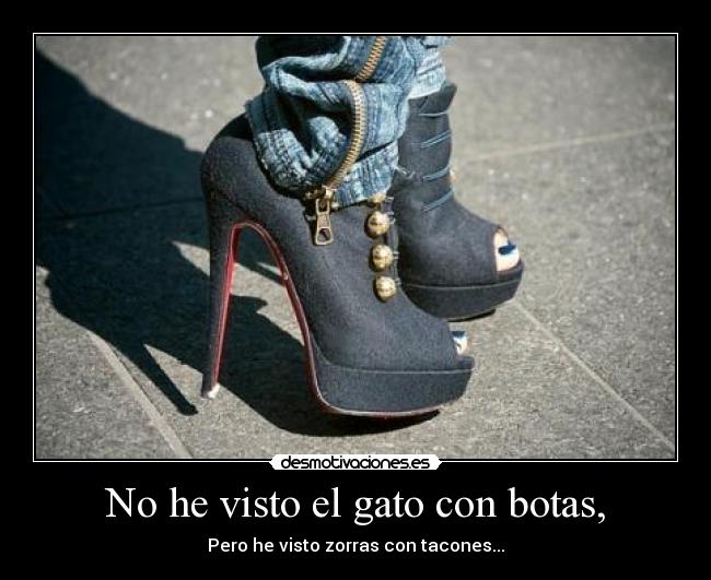 No he visto el gato con botas, - Pero he visto zorras con tacones...