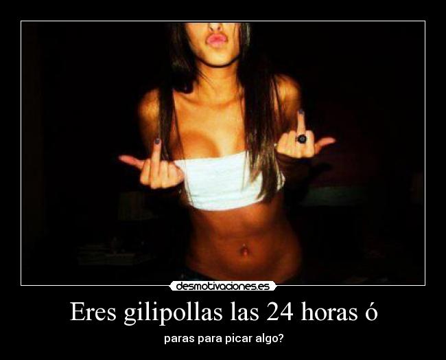 Eres gilipollas las 24 horas ó - paras para picar algo?