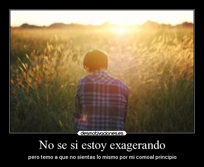 No se si estoy exagerando - pero temo a que no sientas lo mismo por mi comoal principio