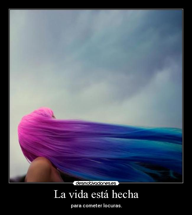 La vida está hecha - para cometer locuras.