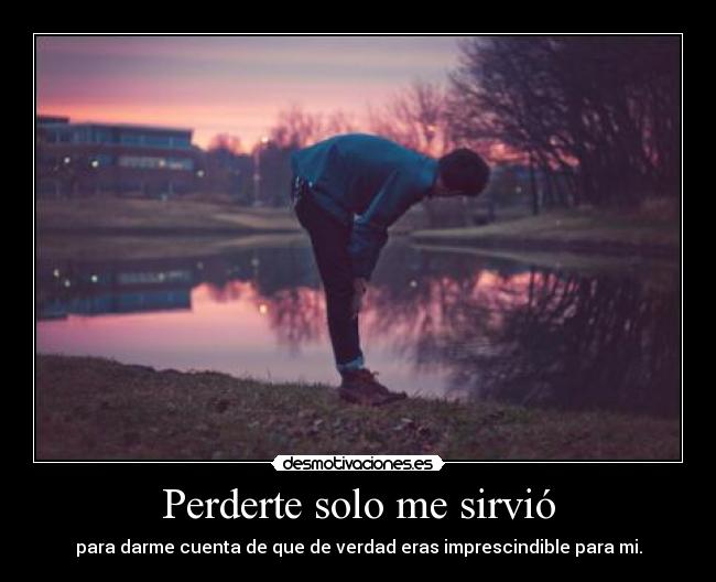 Perderte solo me sirvió - para darme cuenta de que de verdad eras imprescindible para mi.