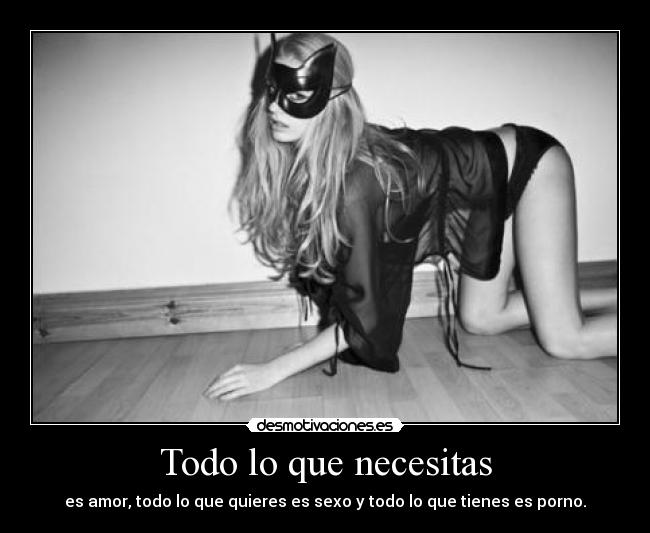 Todo lo que necesitas - es amor, todo lo que quieres es sexo y todo lo que tienes es porno.