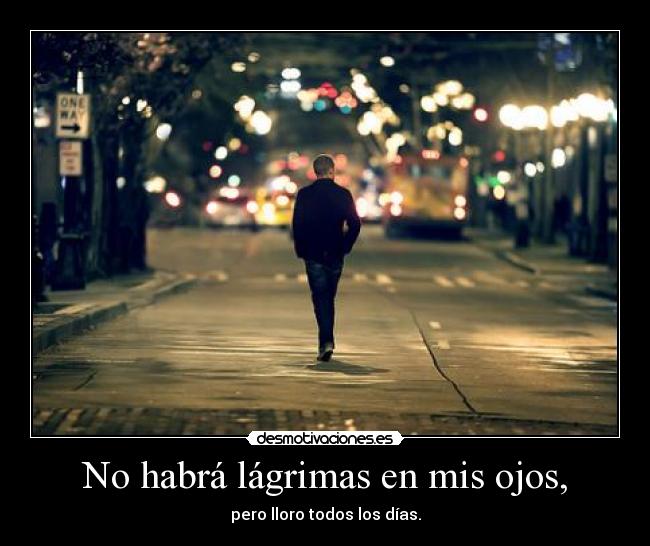 No habrá lágrimas en mis ojos, - pero lloro todos los días.