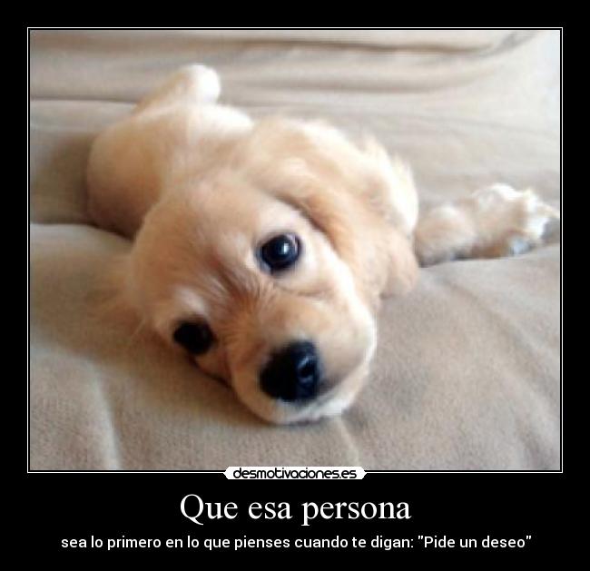 Que esa persona - sea lo primero en lo que pienses cuando te digan: Pide un deseo