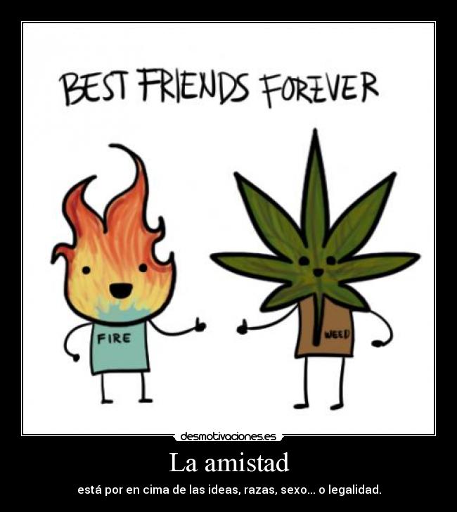 La amistad - está por en cima de las ideas, razas, sexo... o legalidad.