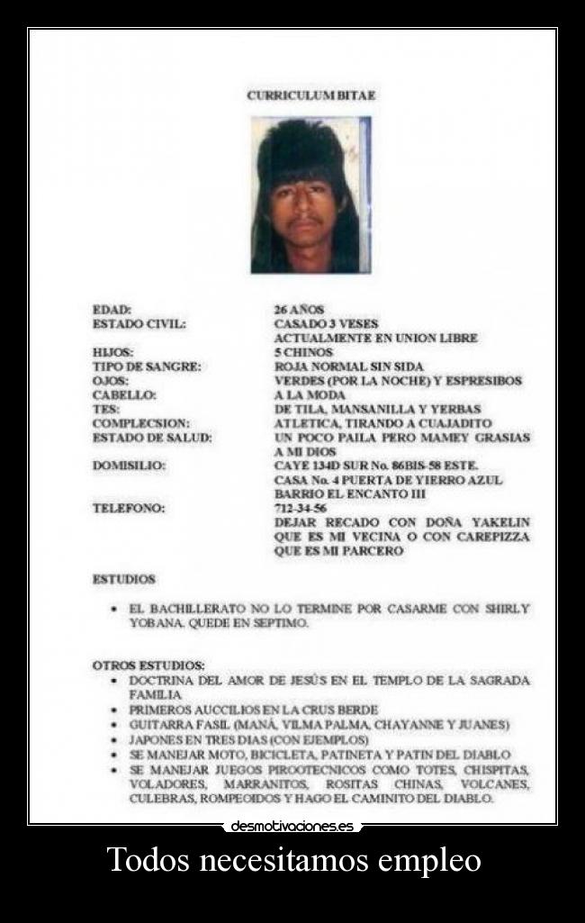 Todos necesitamos empleo - 