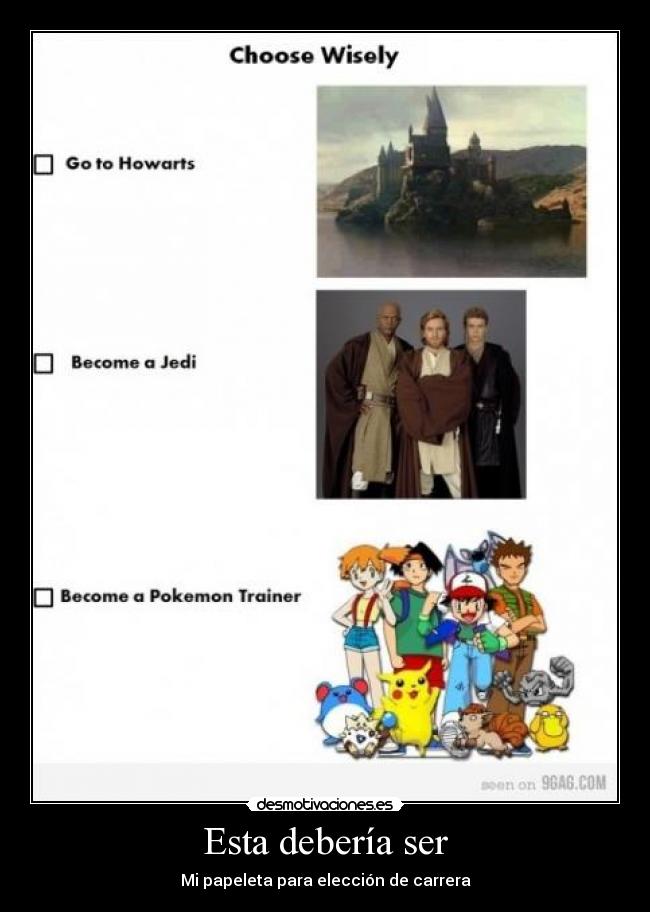 Esta debería ser - Mi papeleta para elección de carrera