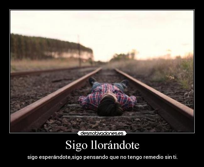 Sigo llorándote - sigo esperándote,sigo pensando que no tengo remedio sin ti.