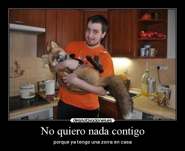 No quiero nada contigo - porque ya tengo una zorra en casa