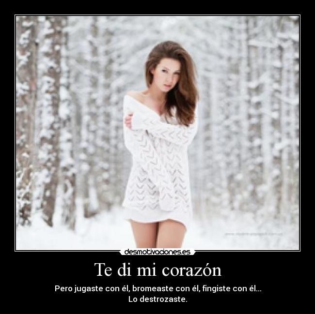 Te di mi corazón - Pero jugaste con él, bromeaste con él, fingiste con él...
Lo destrozaste.