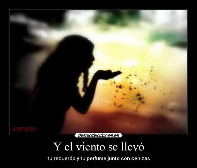 Y el viento se llevó - tu recuerdo y tu perfume junto con cenizas