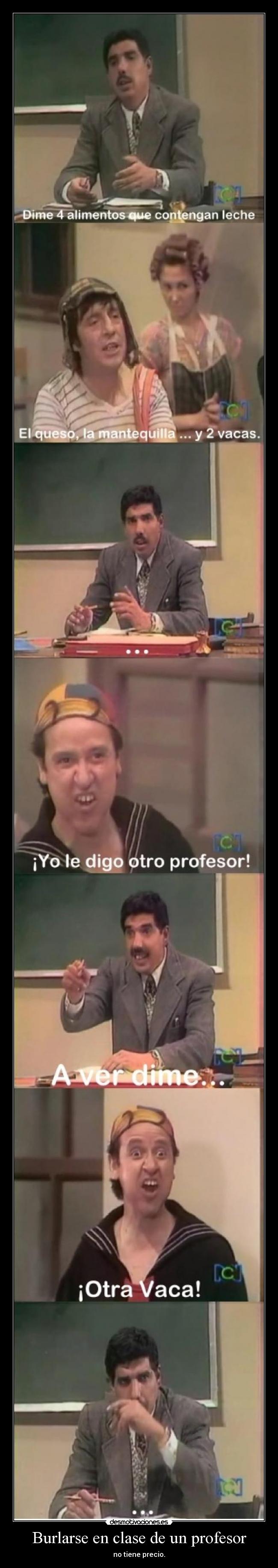 Burlarse en clase de un profesor -