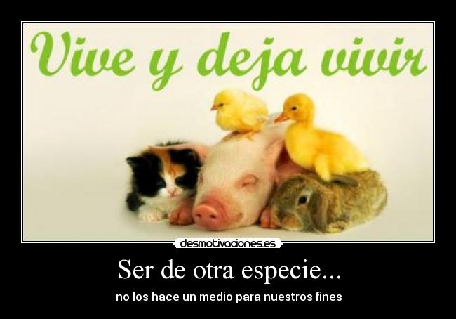 Ser de otra especie... -