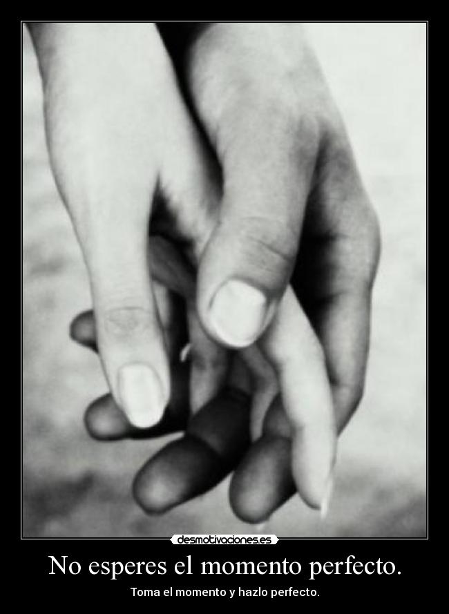 No esperes el momento perfecto. - Toma el momento y hazlo perfecto.