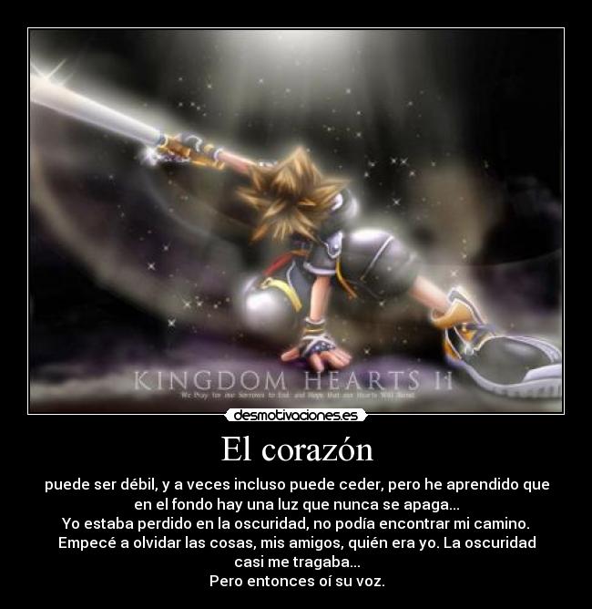 carteles corazon kingdom hearts retazos sueno que parecen recuerdos lejanos desmotivaciones